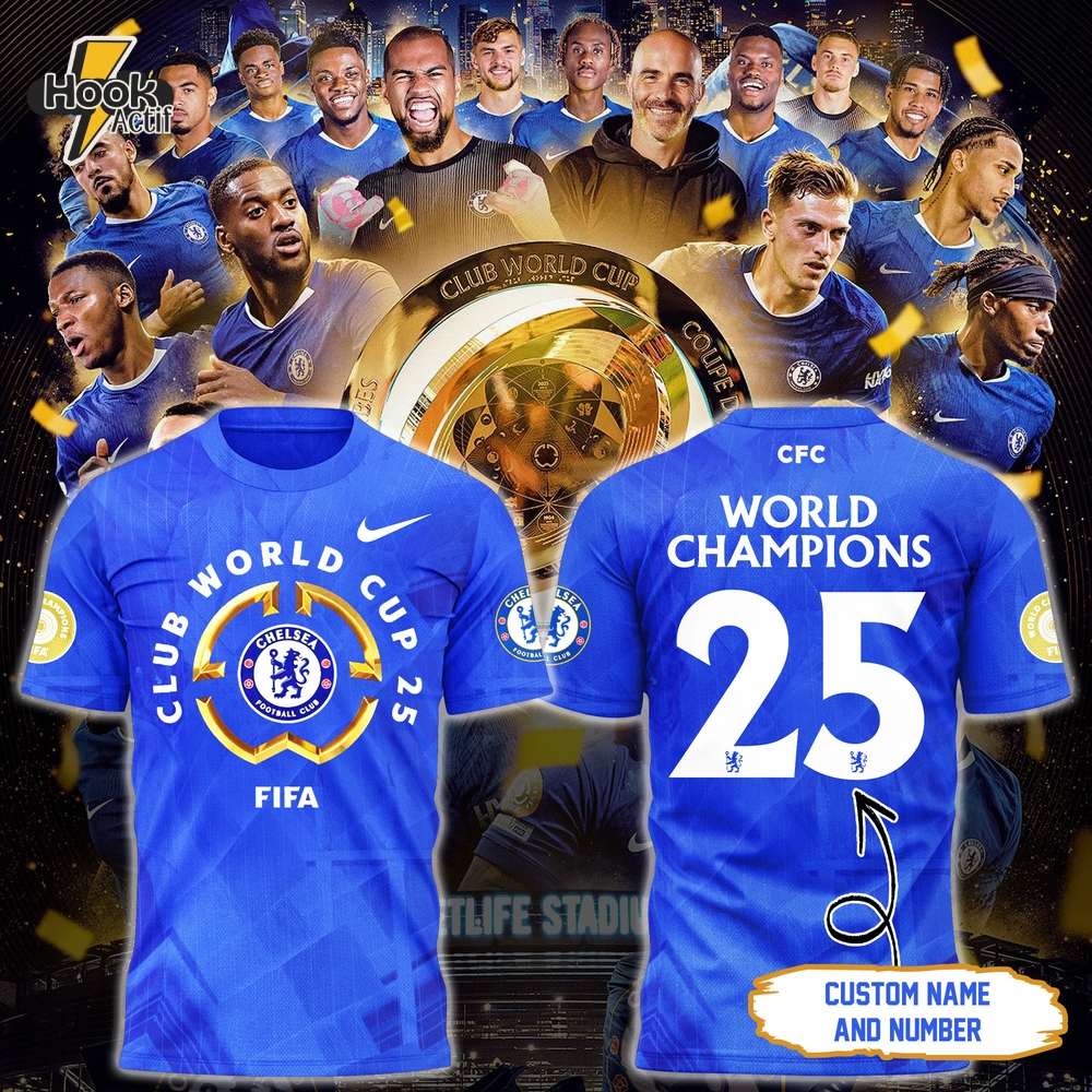 Chelsea FC Champions FIFA Club World Cup 2025 Blue T-Shirt Chelsea FC Champions FIFA Club World Cup 2025 Blue T-Shirt