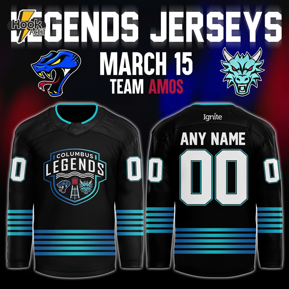 Columbus River Dragons "Legends Night" 2025 Hockey Jersey - Black Columbus River Dragons "Legends Night" 2025 Hockey Jersey - Black