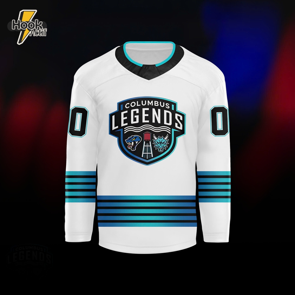 Columbus River Dragons "Legends Night" 2025 Hockey Jersey - White Columbus River Dragons "Legends Night" 2025 Hockey Jersey - White
