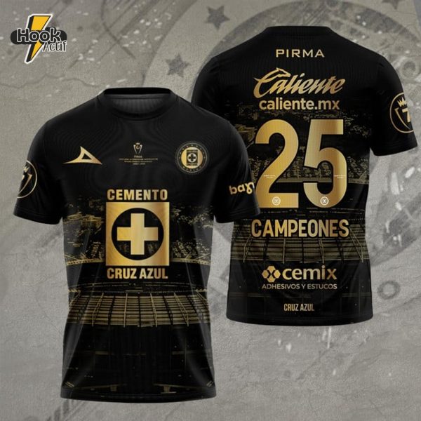 Cruz Azul Football Campeones Concacaf Champions Cup Torneo 2025 3D Tshirt