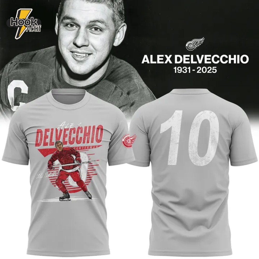Detroit Red Wings x Alex Delvecchio "Thank you for the memories" Special Grey Tee Detroit Red Wings x Alex Delvecchio "Thank you for the memories" Special Grey Tee