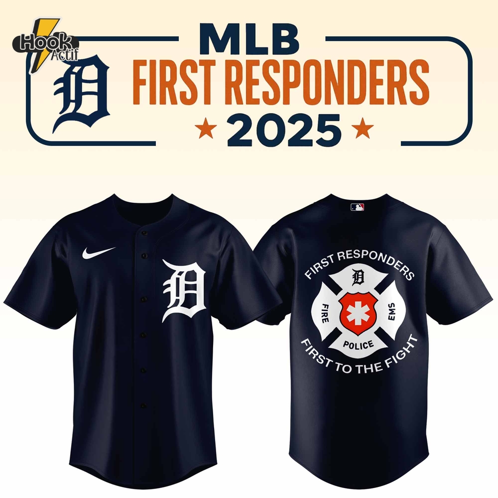 Detroit Tigers First Responder Night 2025 Baseball Jersey - Black Detroit Tigers First Responder Night 2025 Baseball Jersey - Black