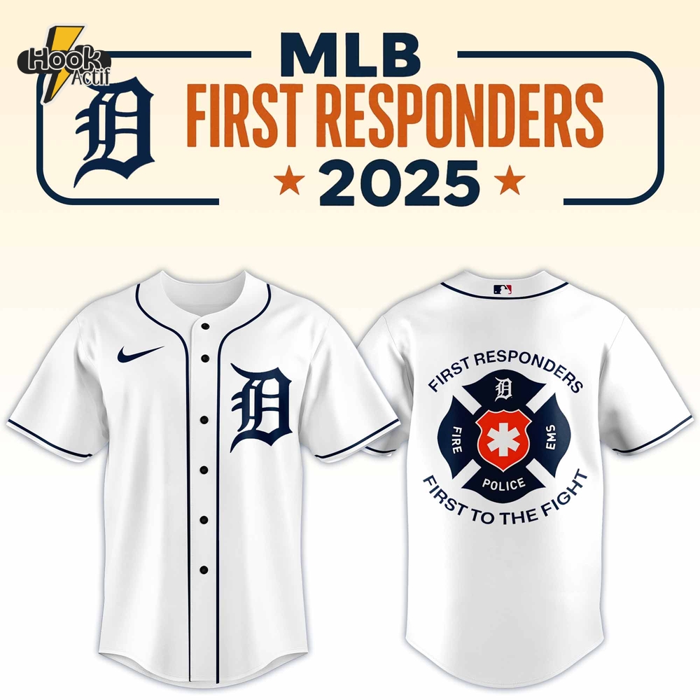 Detroit Tigers First Responder Night 2025 Baseball Jersey - White Detroit Tigers First Responder Night 2025 Baseball Jersey - White