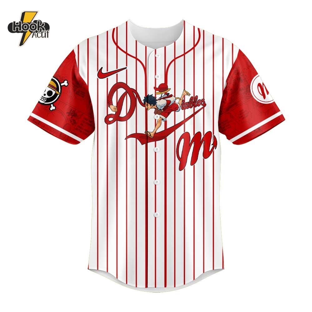 Diablos Rojos del México x Straw Hat Luffy Gear 5 Baseball Jersey Diablos Rojos del México x Straw Hat Luffy Gear 5 Baseball Jersey