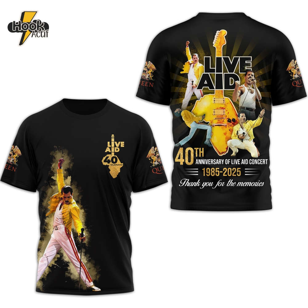 Freddie Mercury 40th Live Aid Anniversary 2025 Tee Freddie Mercury 40th Live Aid Anniversary 2025 Tee