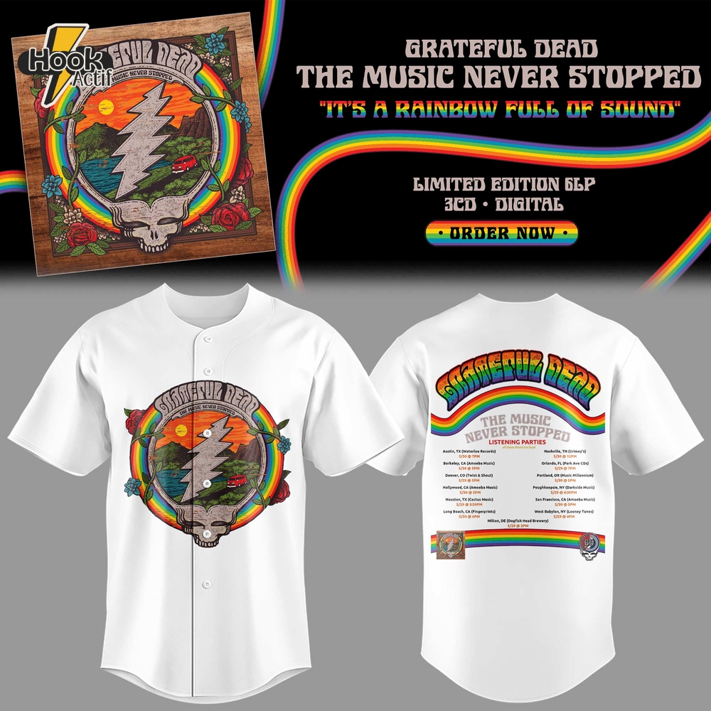Grateful Dead The Music Never Stopped Special Jersey - White Grateful Dead The Music Never Stopped Special Jersey - White