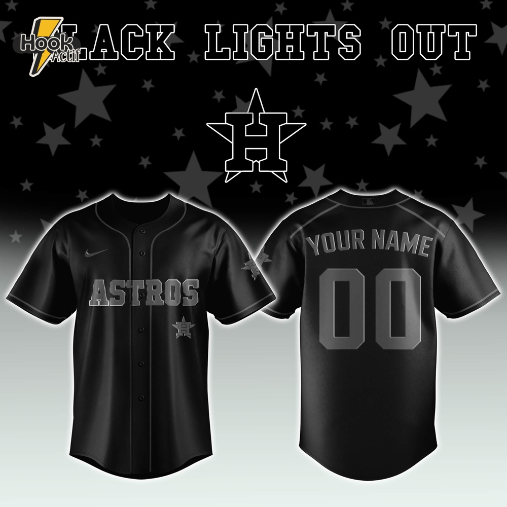 Houston Astros x Black Lights Out Limited Edition Baseball Jersey Houston Astros x Black Lights Out Limited Edition Baseball Jersey