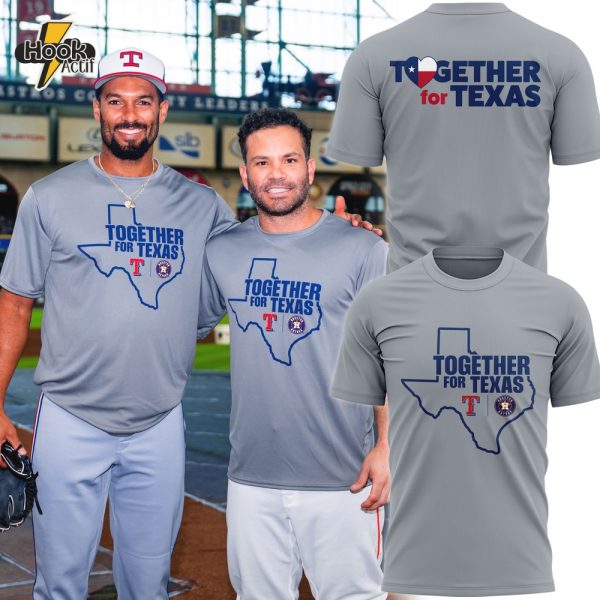 Houston Astros x Texas Rangers "Together For Texas" Special Grey Shirt