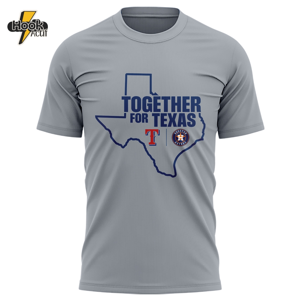 Houston Astros x Texas Rangers "Together For Texas" Special Grey Shirt Houston Astros x Texas Rangers "Together For Texas" Special Grey Shirt