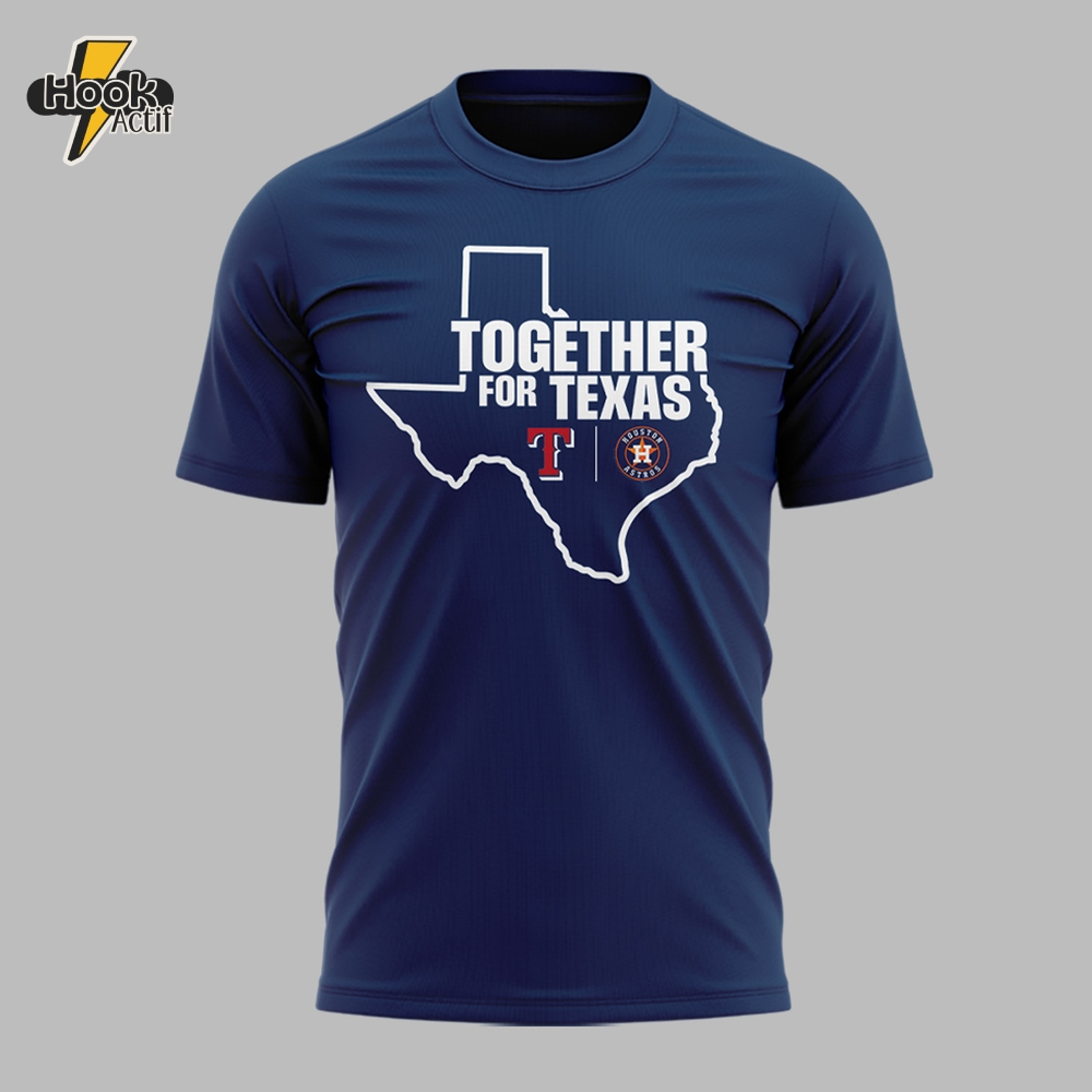 Houston Astros x Texas Rangers "Together For Texas" Special Navy Shirt Houston Astros x Texas Rangers "Together For Texas" Special Navy Shirt