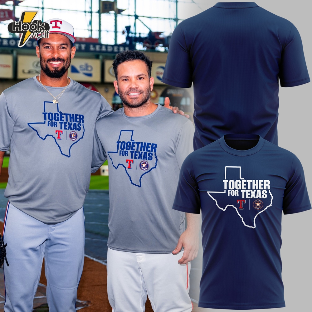 Houston Astros x Texas Rangers "Together For Texas" Tee - Dark Blue Houston Astros x Texas Rangers "Together For Texas" Tee - Dark Blue