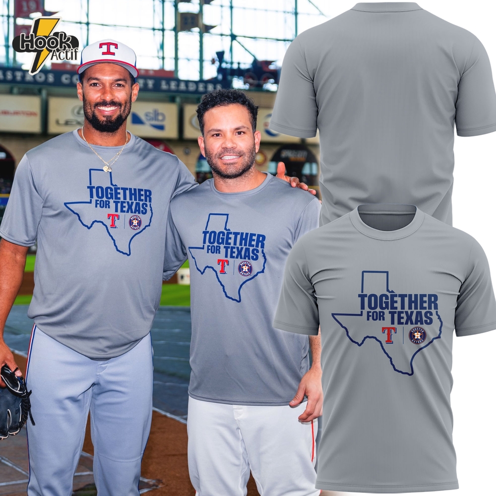 Houston Astros x Texas Rangers "Together For Texas" Tee - Gray Houston Astros x Texas Rangers "Together For Texas" Tee - Gray