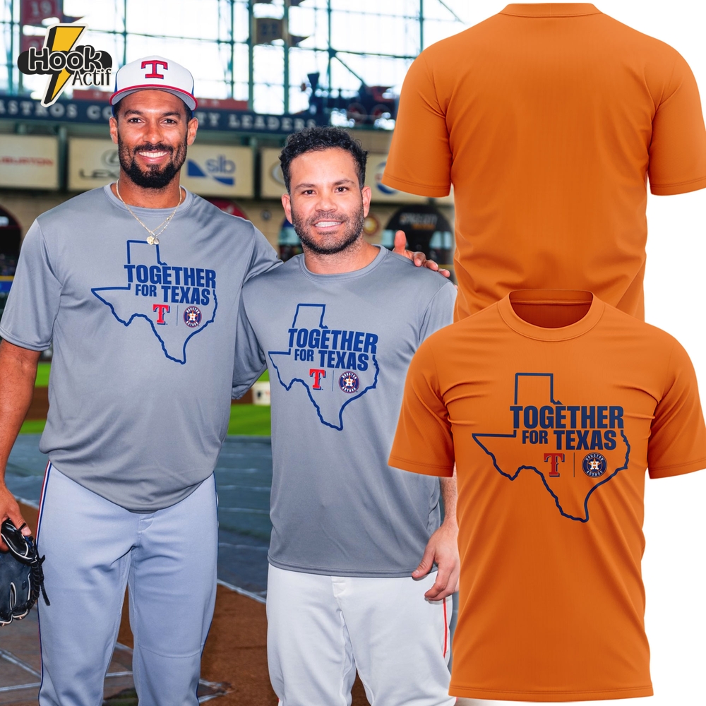 Houston Astros x Texas Rangers "Together For Texas" Tee - Orange Houston Astros x Texas Rangers "Together For Texas" Tee - Orange