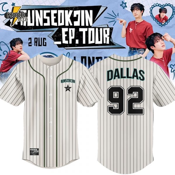 Jin BTS #RUNSEOKJIN_EP.TOUR x Dallas 2025 Baseball Jersey