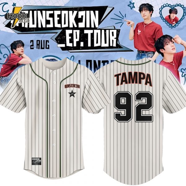 Jin BTS #RUNSEOKJIN_EP.TOUR x Tampa 2025 Baseball Jersey