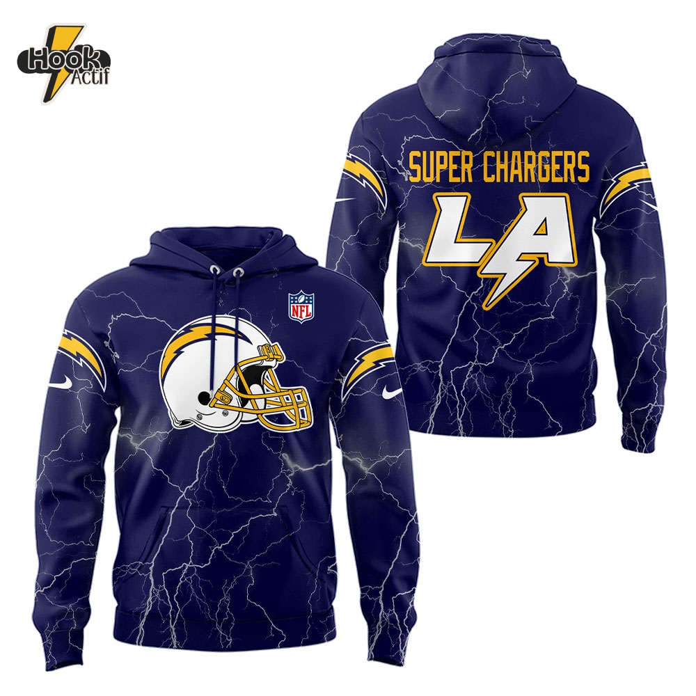 Los Angeles Chargers "Super Chargers" 2025 Navy Hoodie Los Angeles Chargers "Super Chargers" 2025 Navy Hoodie