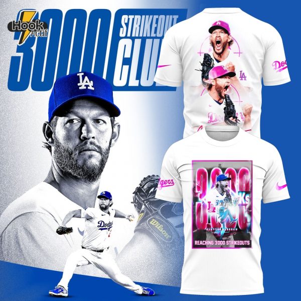 Los Angeles Dodgers Clayton Kershaw Reaching 3000 Strikeouts Club Shirt