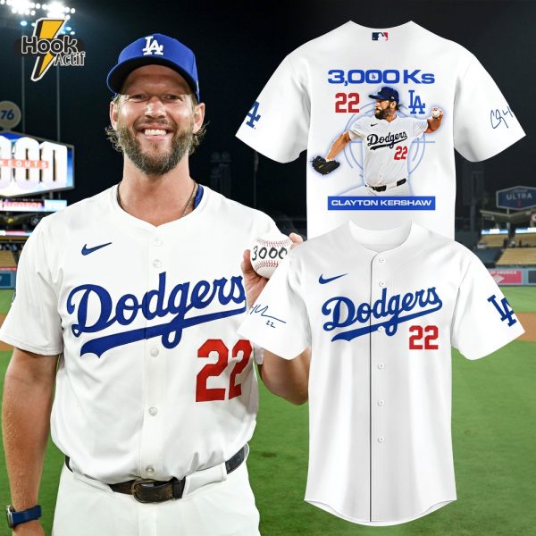 Los Angeles Dodgers x Clayton Kershaw 3000 Strikeouts Special Baseball Jersey