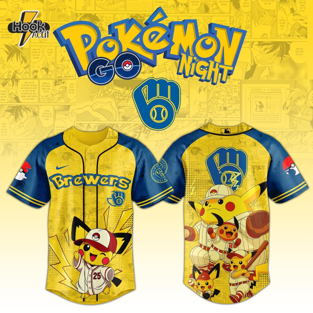 Milwaukee Brewers x Pokémon GO Night 2025 Limited Edition Jersey Milwaukee Brewers x Pokémon GO Night 2025 Limited Edition Jersey