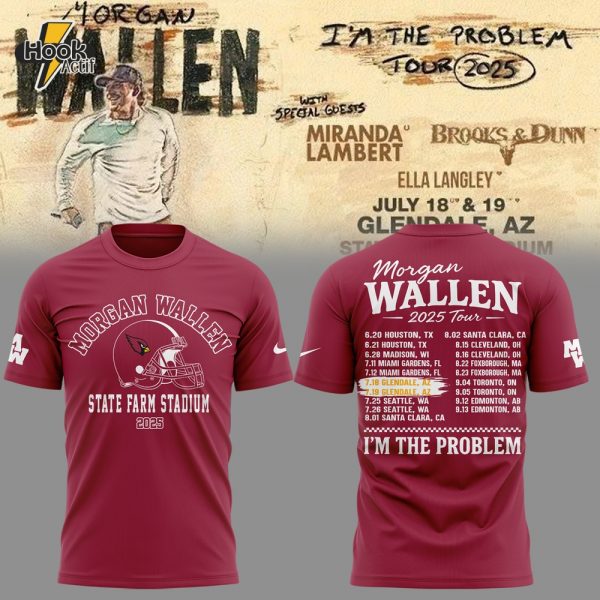 Morgan Wallen x Arizona Cardinals 2025 Tour State Farm Stadium Shirt