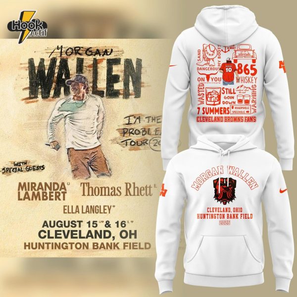 Morgan Wallen x Cleveland Browns Hoodie 2025 For Fans! - White
