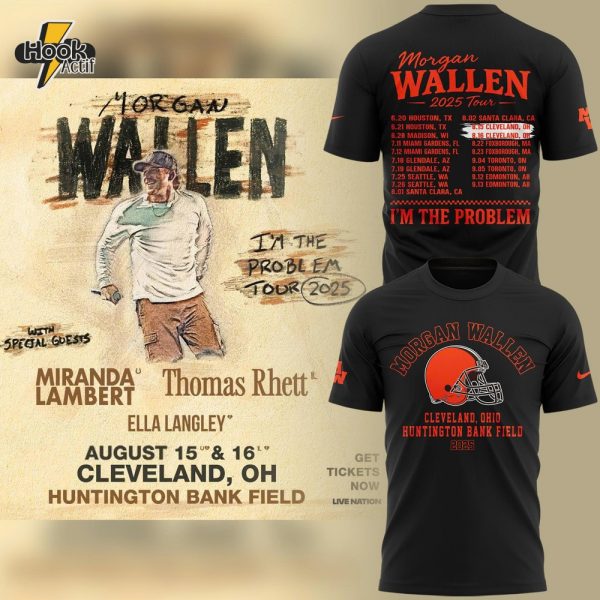 Morgan Wallen x Cleveland Browns T-Shirt 2025 For Fans! - Black