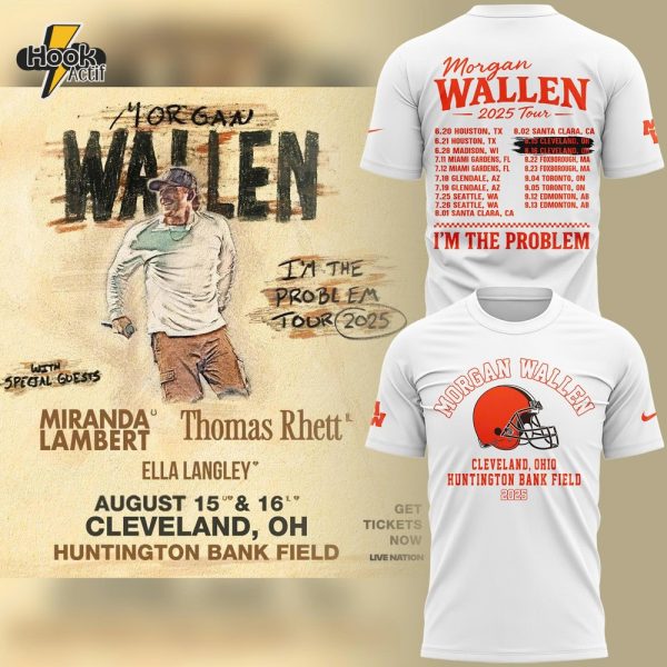 Morgan Wallen x Cleveland Browns T-Shirt 2025 For Fans! - White