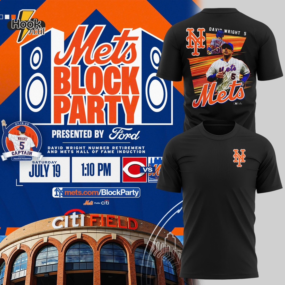 New York Mets Block Party David Wright Special T-Shirt - Black New York Mets Block Party David Wright Special T-Shirt - Black