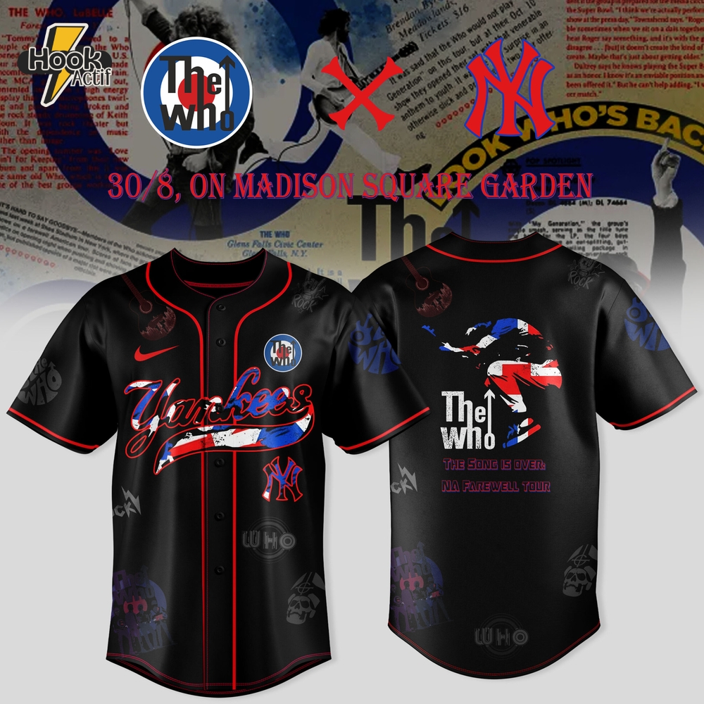New York Yankees x The Who NA Farewell Tour Special Baseball Jersey New York Yankees x The Who NA Farewell Tour Special Baseball Jersey