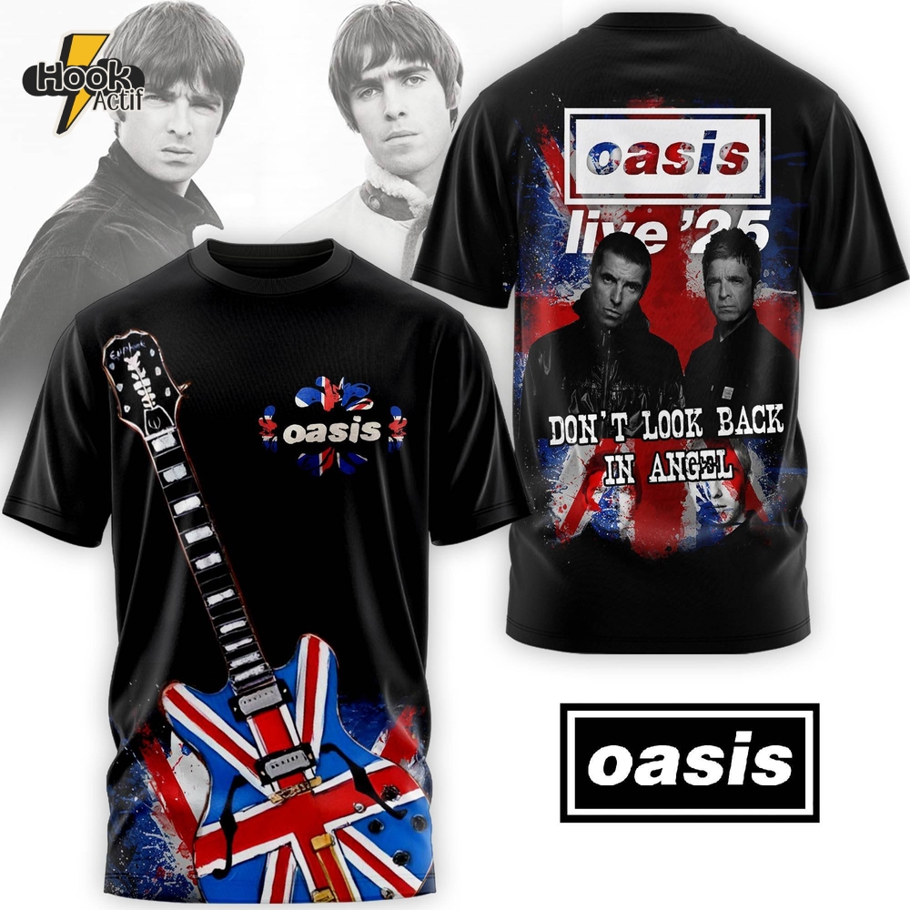 Oasis Live '25 Tour Don't Look Back Is Angel Shirt Oasis Live '25 Tour Don't Look Back Is Angel Shirt