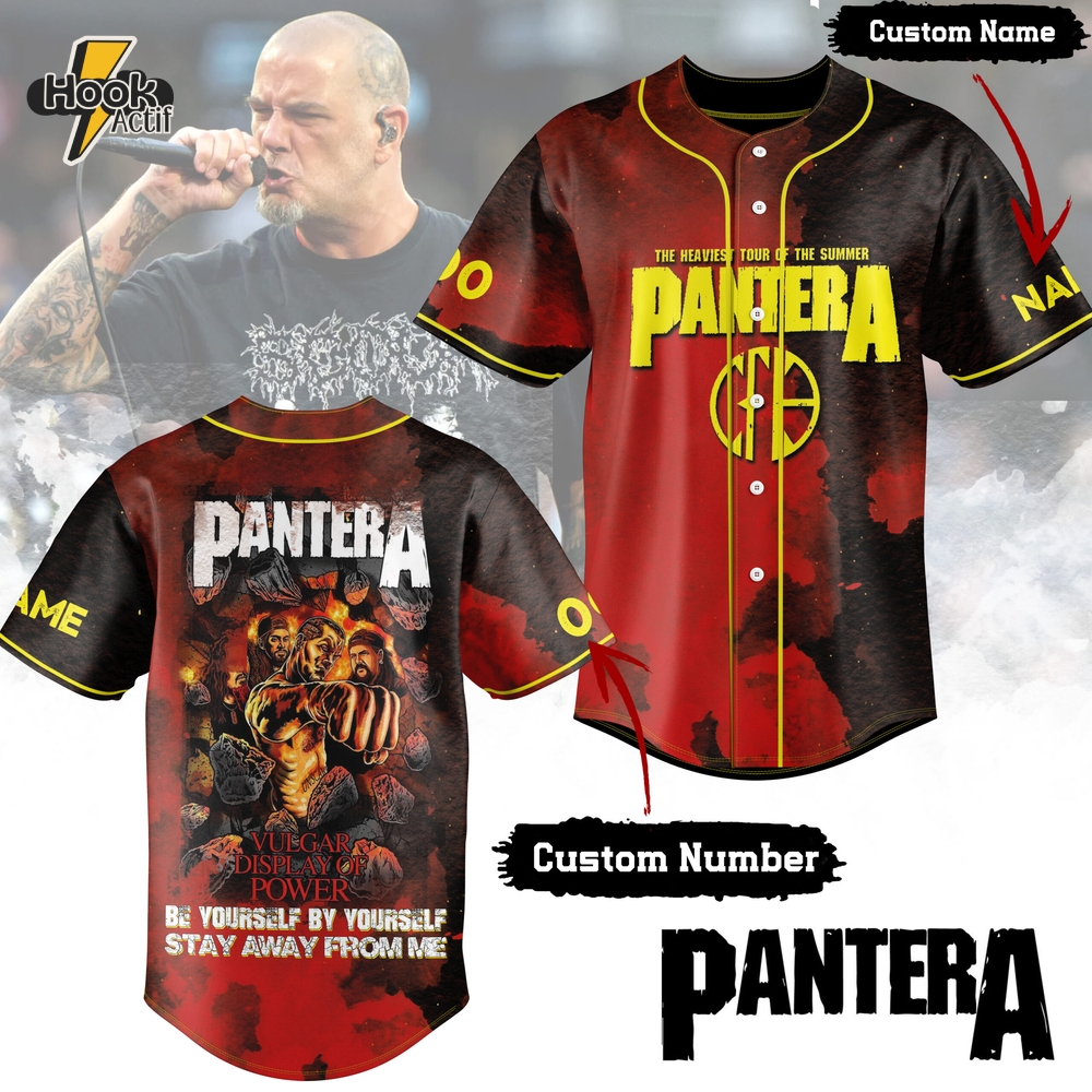 Pantera The Heaviest Tour Of The Summer 2025 Baseball Jersey Pantera The Heaviest Tour Of The Summer 2025 Baseball Jersey