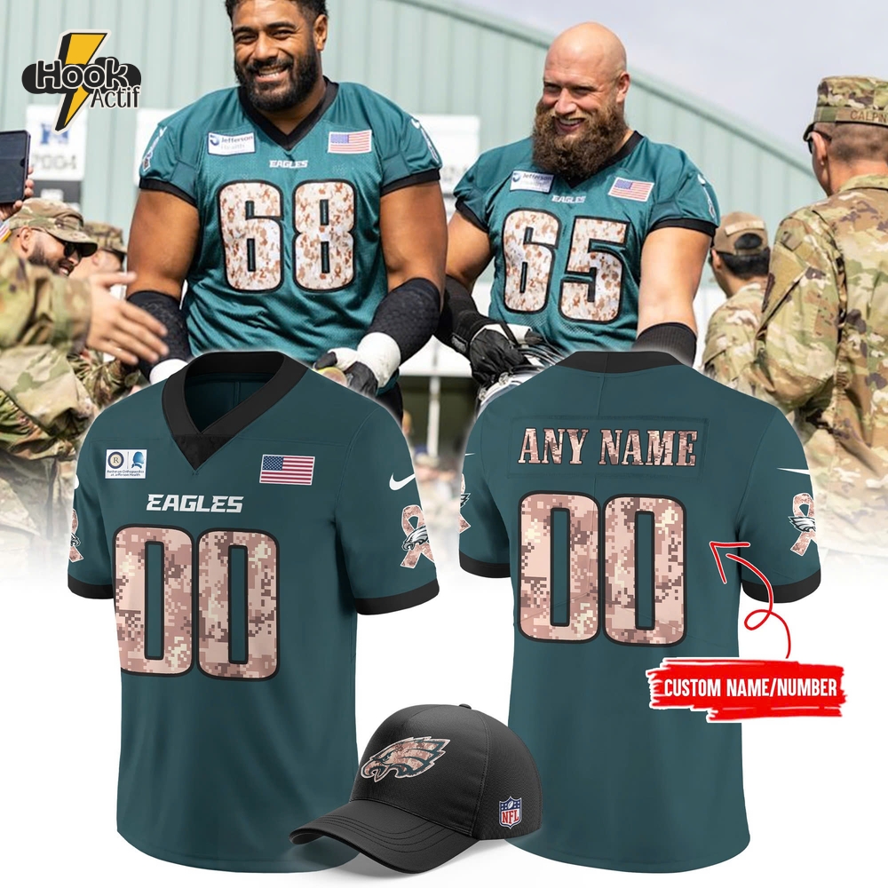 Philadelphia Eagles 2025 Military Appreciation Day Football Jersey - Green Philadelphia Eagles 2025 Military Appreciation Day Football Jersey - Green