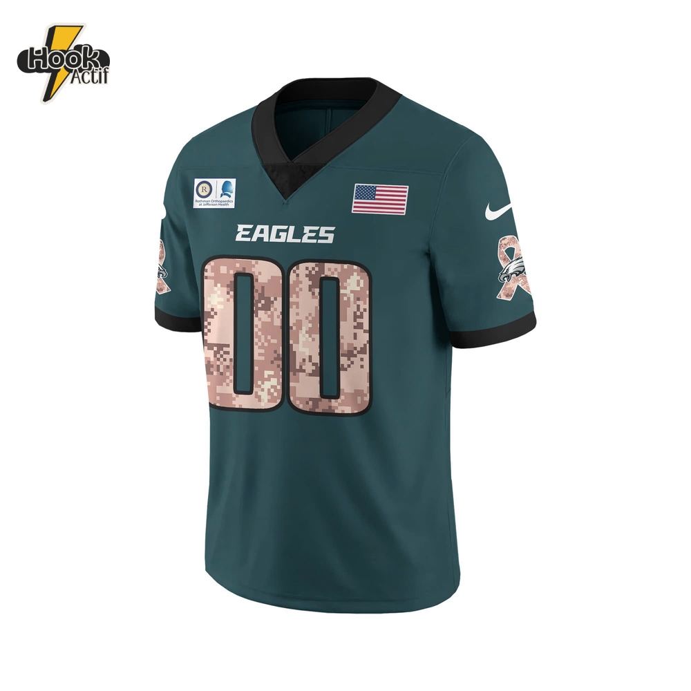 Philadelphia Eagles 2025 Military Appreciation Day Football Jersey - Green Philadelphia Eagles 2025 Military Appreciation Day Football Jersey - Green