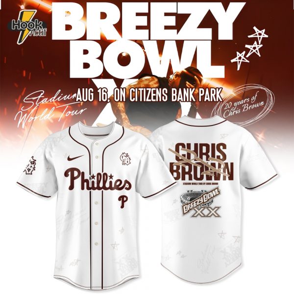 Philadelphia Phillies x Breezy Bowl XX Tour 2025 Special Baseball Jersey - White