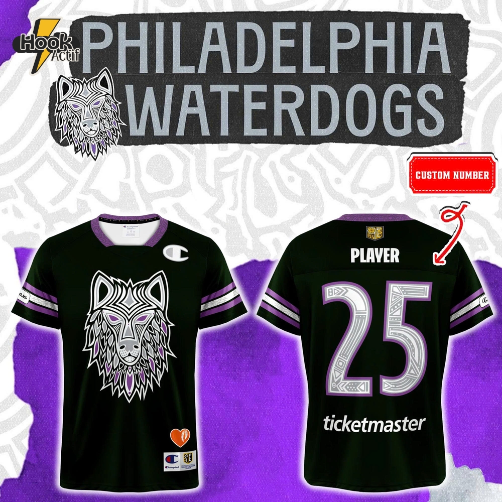Philadelphia Waterdogs Indigenous Heritage Custom Foootbal Jersey Philadelphia Waterdogs Indigenous Heritage Custom Foootbal Jersey