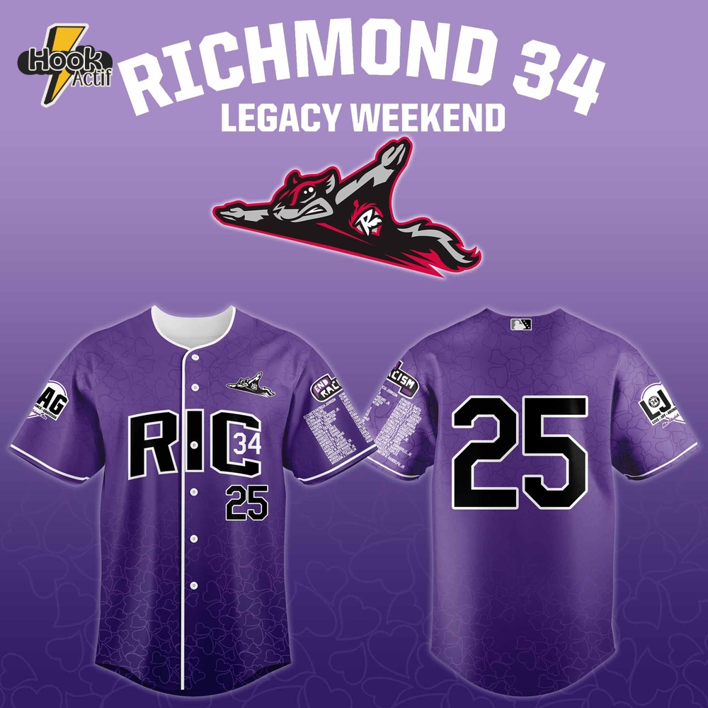 Richmond Flying Squirrels Honoring the Richmond 34 65 years Baseball Jersey Richmond Flying Squirrels Honoring the Richmond 34 65 years Baseball Jersey
