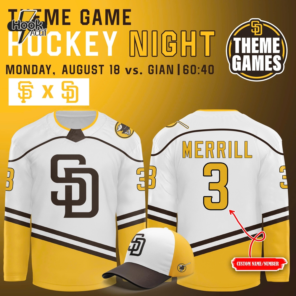 San Diego Padres Hockey Night Custom Jersey