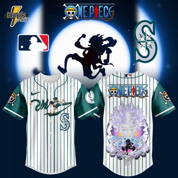 Seattle Mariners x Straw Hat Luffy Gear 5 Baseball Jersey