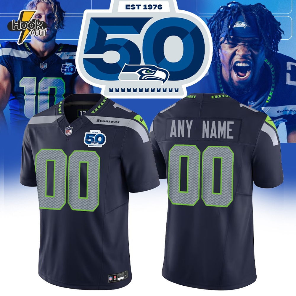 Seattle Seahawks 50th Anniversary Limited Edition Football Jersey Seattle Seahawks 50th Anniversary Limited Edition Football Jersey