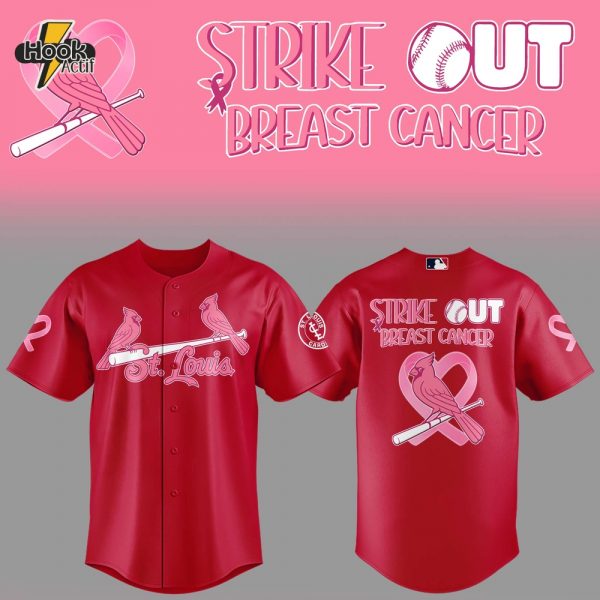 St. Louis Cardinals Strike Out Cancer Special Red Baseball Jersey