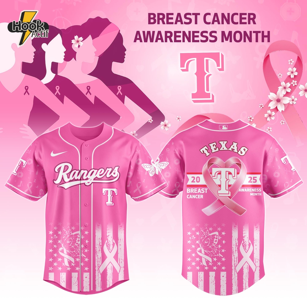 Texas Rangers MLB x Breast Cancer Awareness Month Jersey 2025 Texas Rangers MLB x Breast Cancer Awareness Month Jersey 2025