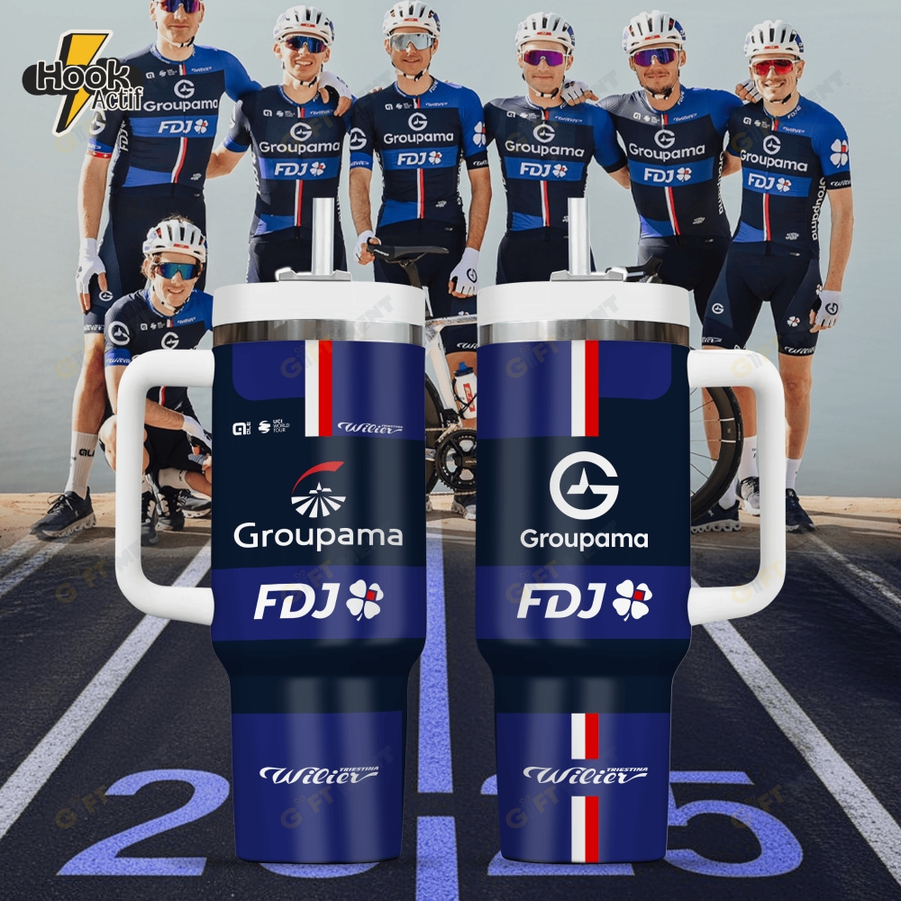 Équipe Decathlon - FDJ Tour de France 2025 Tumbler 40oz with Handle Équipe Decathlon - FDJ Tour de France 2025 Tumbler 40oz with Handle