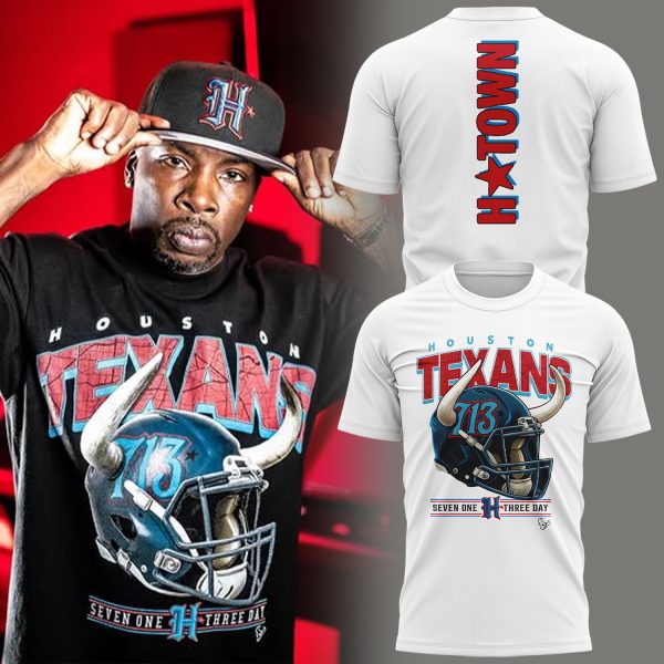 Houston Texans x H-Townnn 713 Day Lil Keke T-Shirt - White