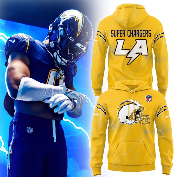Los Angeles Chargers "Super Chargers" 2025 Yellow Hoodie