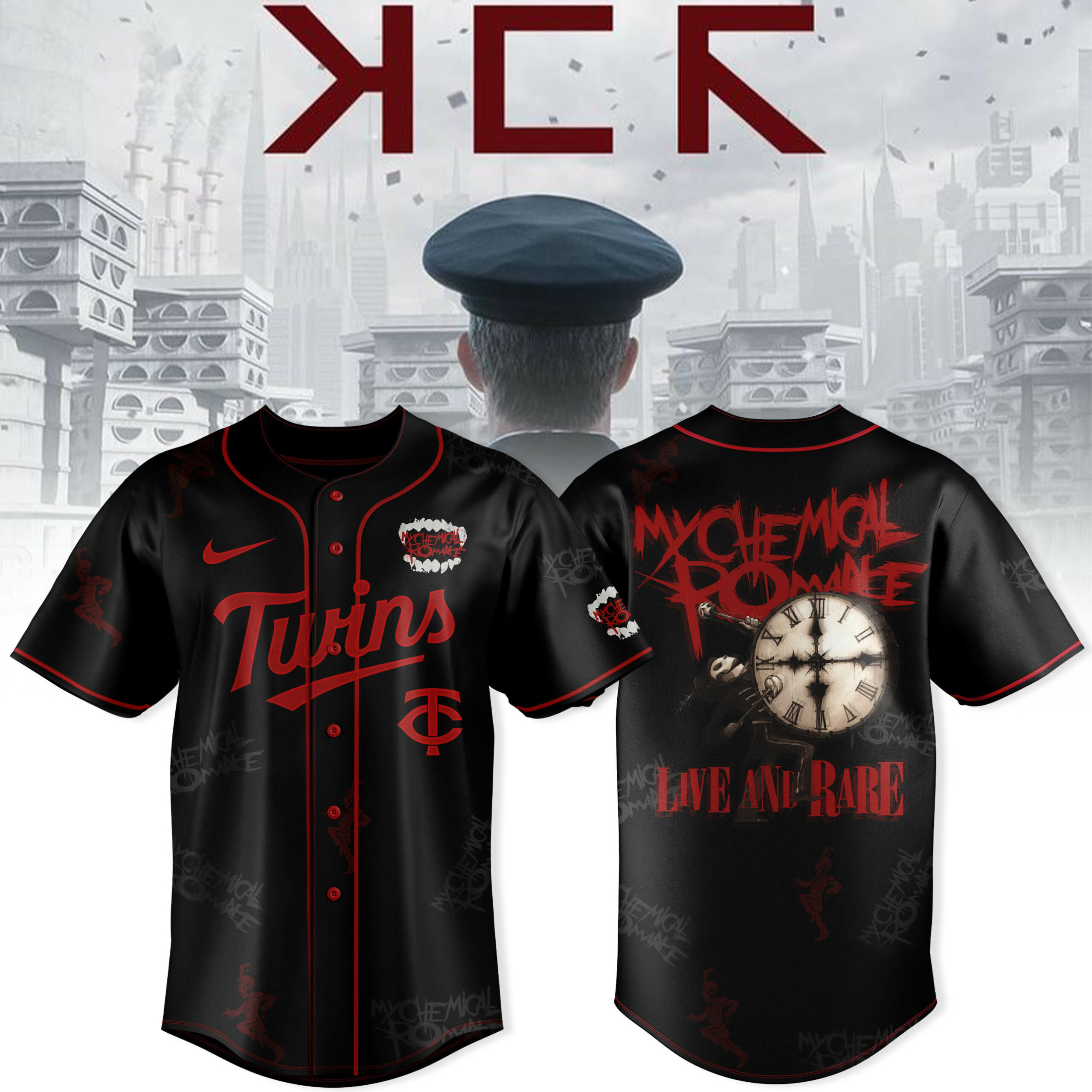 Minnesota Twins x My Chemical Romance "Long Live The Black Parade" Tour Special Baseball Jersey Minnesota Twins x My Chemical Romance "Long Live The Black Parade" Tour Special Baseball Jersey
