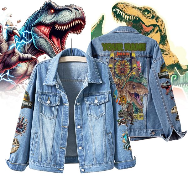 Jurassic World Rebirth Personalized Denim Jacket - Gift For Fans!