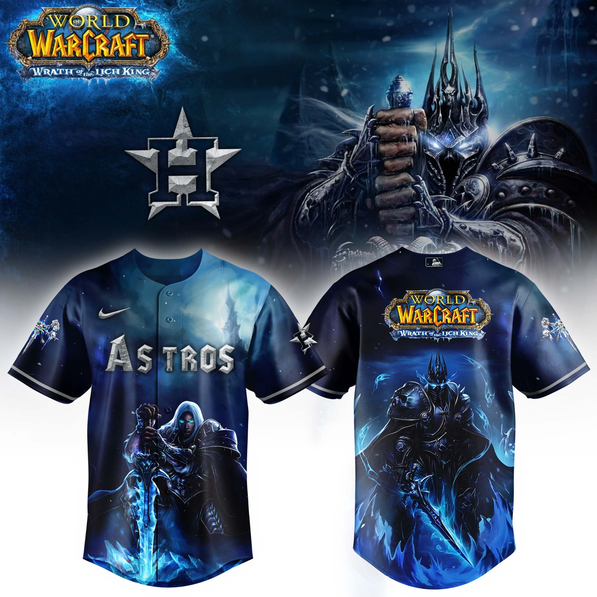 Houston Astros x Warcraft "Wrath of the Lich King" Baseball Jersey Houston Astros x Warcraft "Wrath of the Lich King" Baseball Jersey