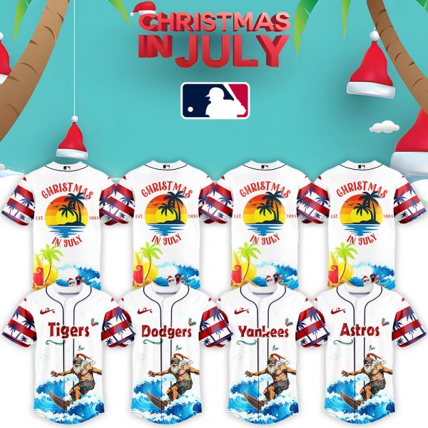 MLB All Teams x Christmas July Santa Surfing Special Baseball Jersey