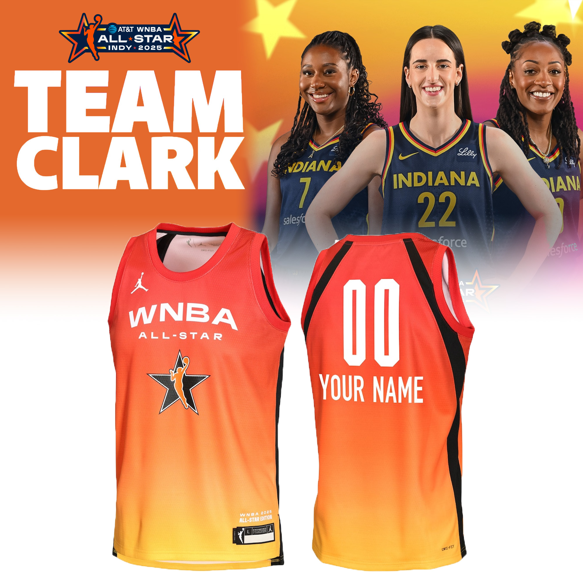 WNBA All-Star Game Team Clark Special Edition Basketball Jersey WNBA All-Star Game Team Clark Special Edition Basketball Jersey