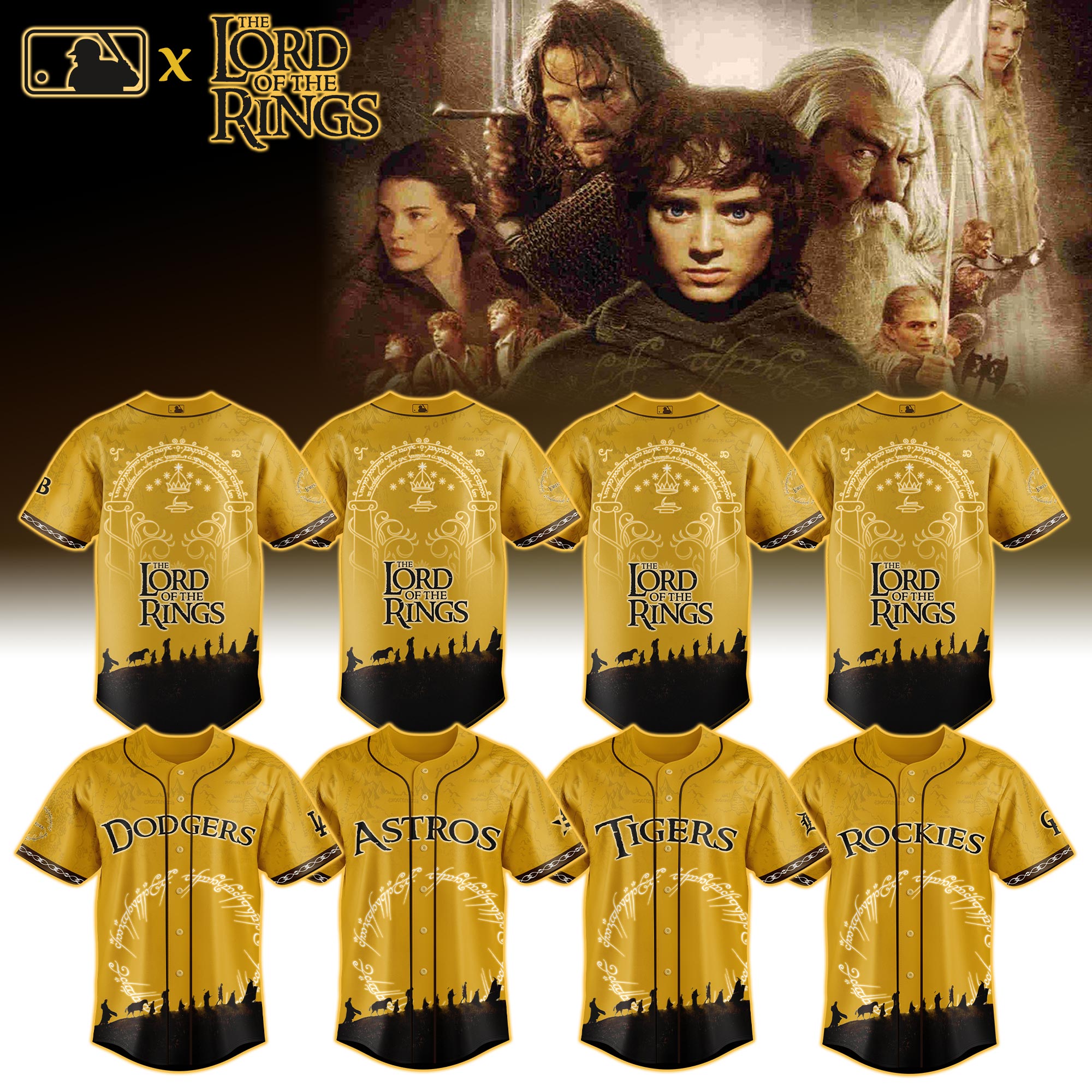 MLB All Teams x The Lord of The Rings Special Baseball Jersey MLB All Teams x The Lord of The Rings Special Baseball Jersey